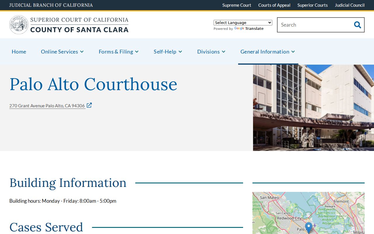 Mountain View resident lookup Palo Alto courthouse information