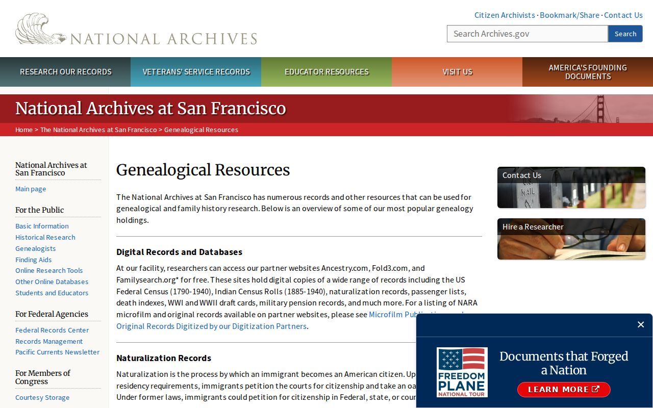 Mountain View city directory National Archives genealogy resources
