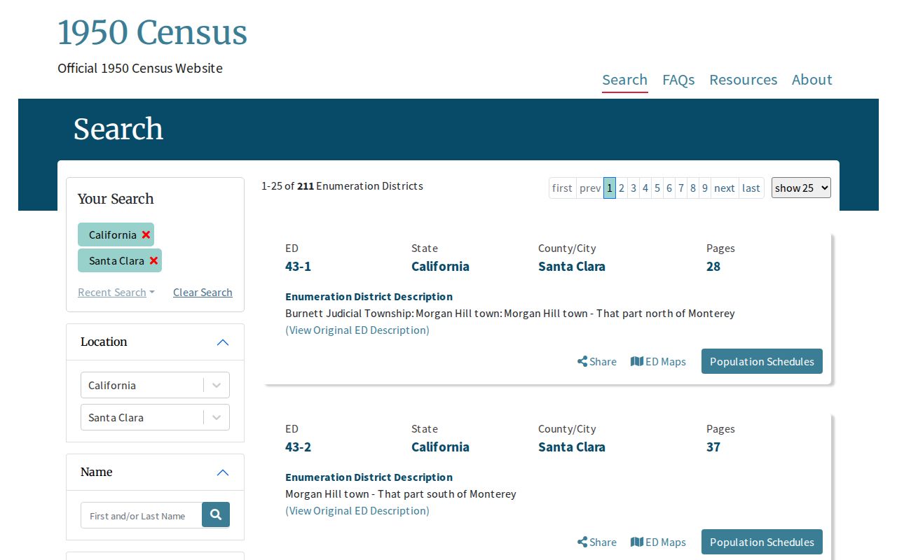 Mountain View city directory 1950 census search