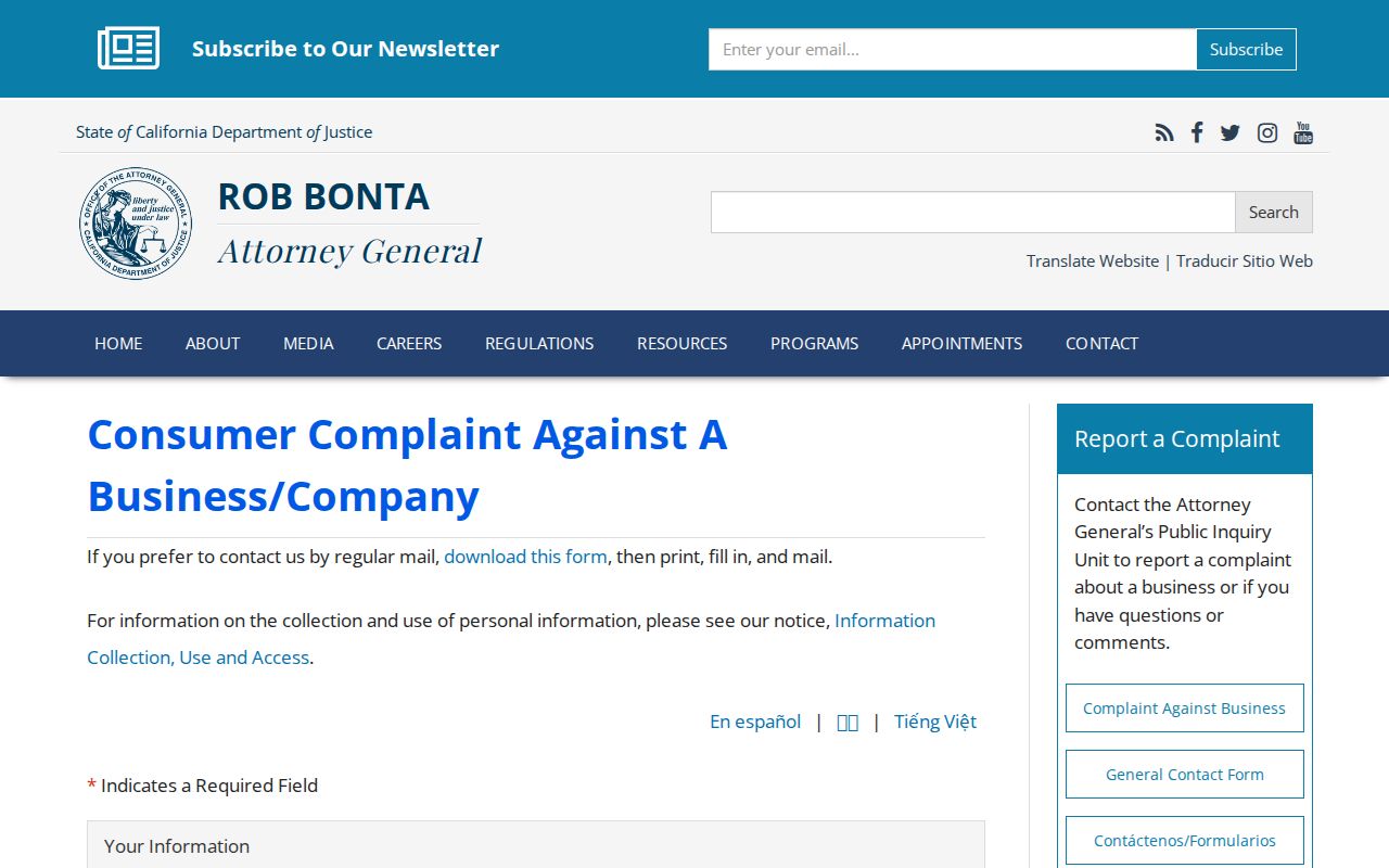 Mountain View neighbors California Attorney General complaint resource