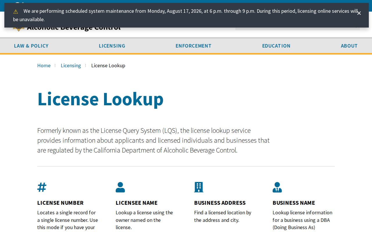 Mountain View neighbors California ABC license lookup