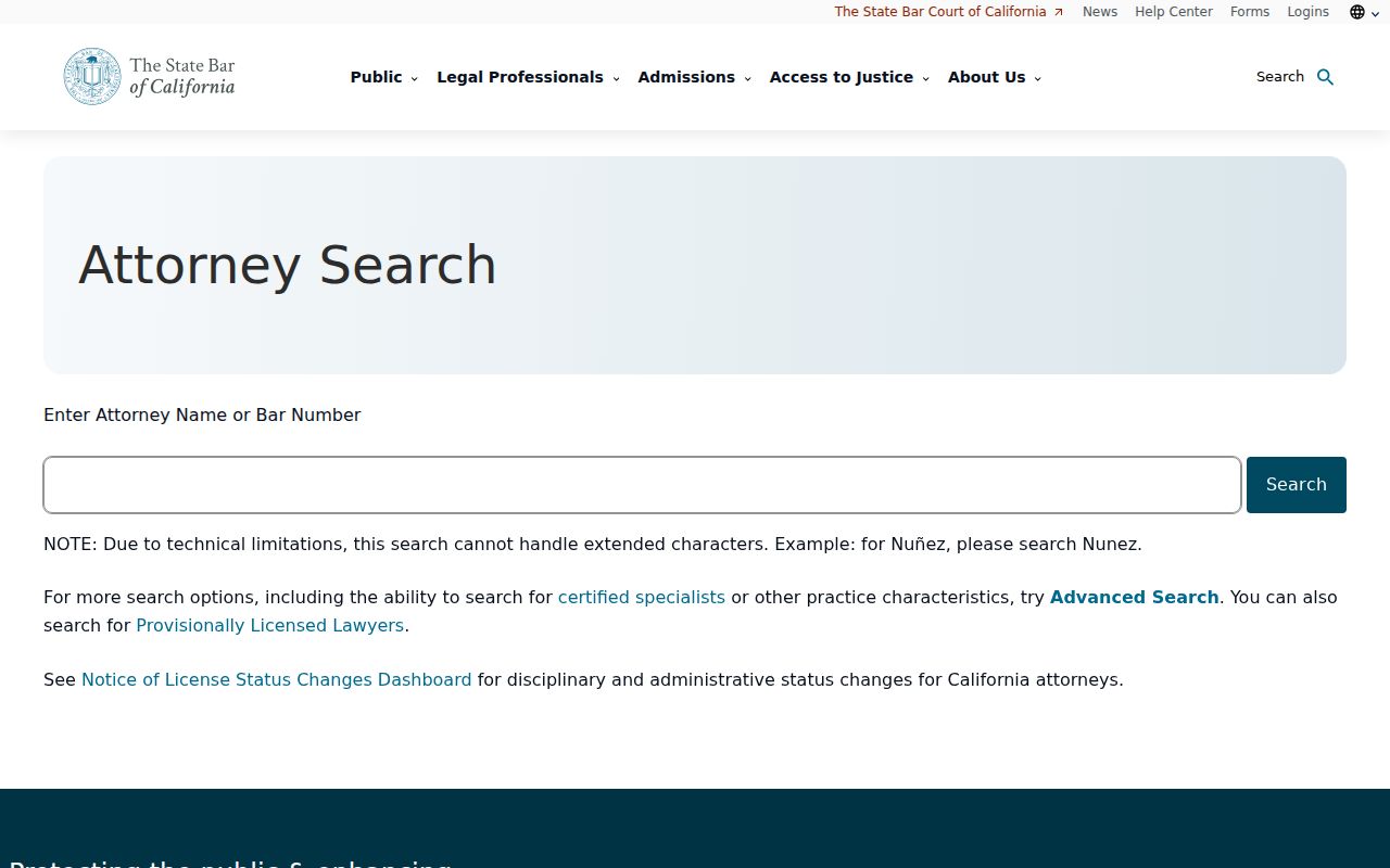 Mountain View resident lookup California State Bar licensee search